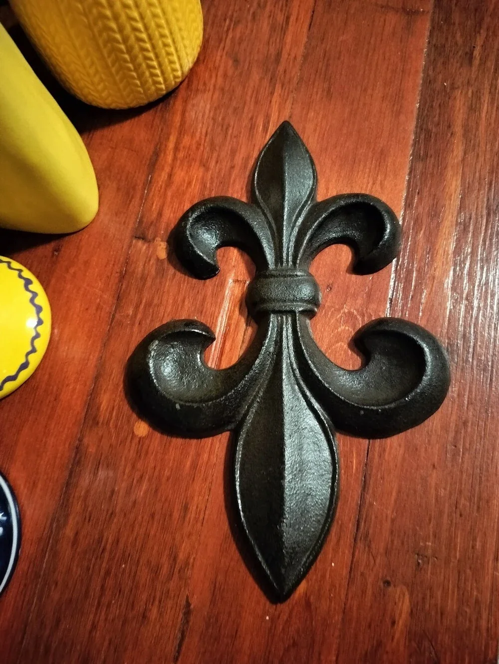 Cast Iron Fleur De Lis Wall Decor Rustic French Country Black
